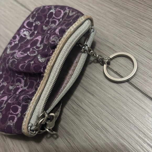 Coach Purple and Silver Coin Purse - Picture 2 of 2